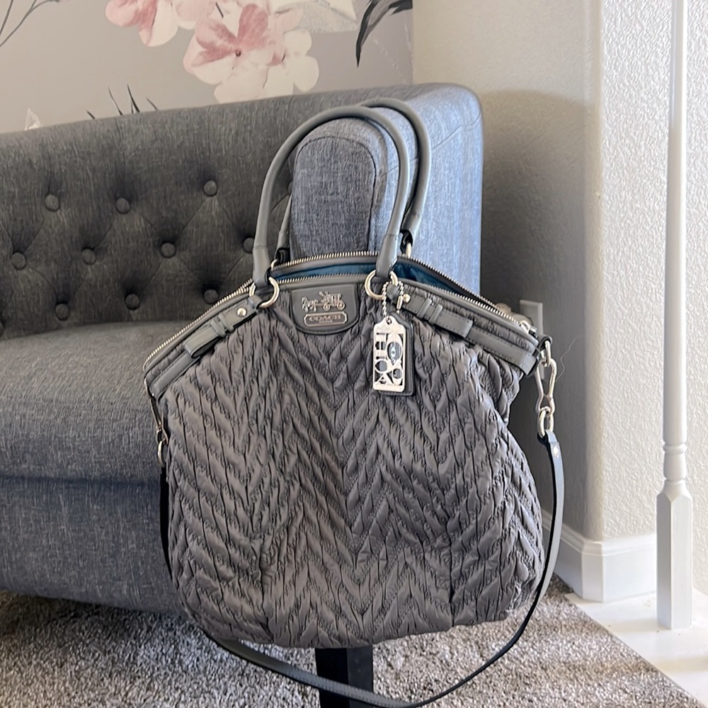 Beautiful gray Coach purse